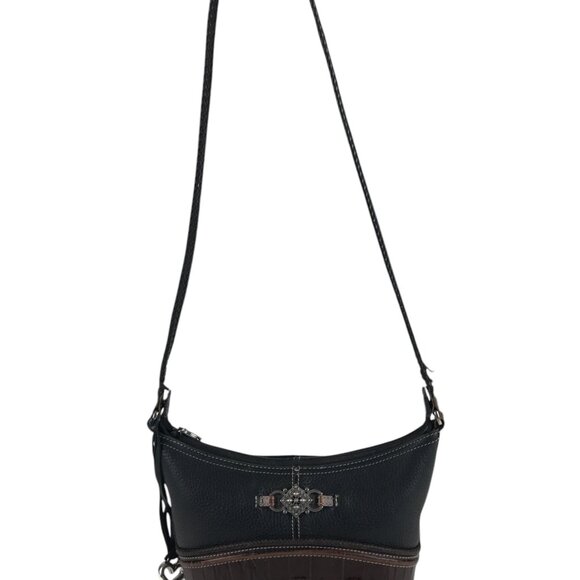 Brighton Handbag D298323 Womens Tasseled Shoulder Strap‎ Lined  Black/Brown - Picture 3 of 14